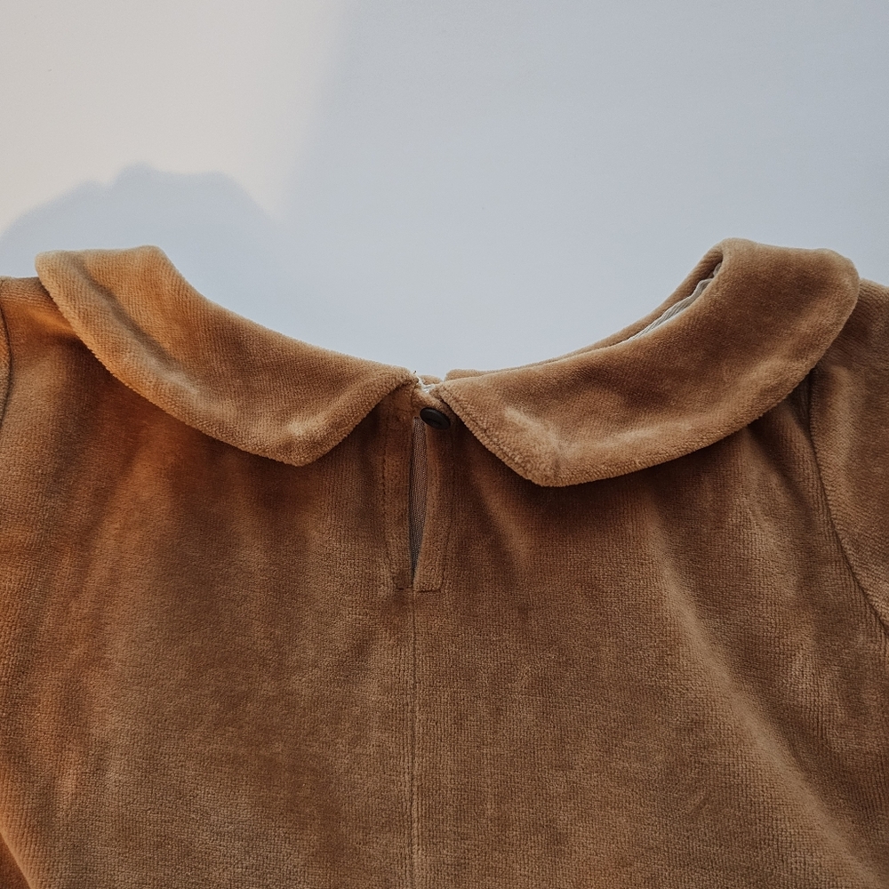 Mouse In A House Tan Velvet Velour Elegant Girls Dress - Size 8/9 yrs NWOT RARE - Picture 9 of 9